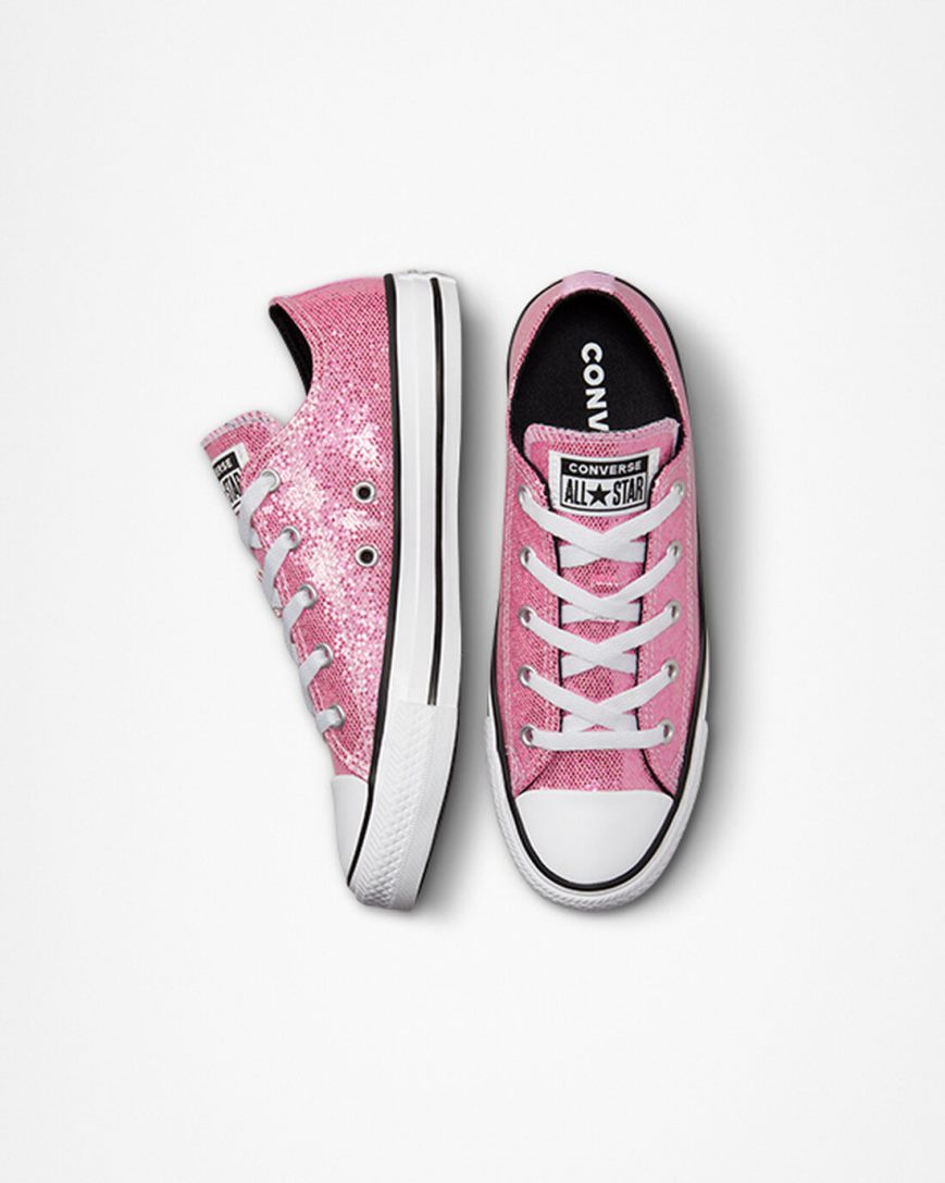 Zapatillas Bajas Converse Chuck Taylor All Star Glitter Niña Rosas Negras | PE WL0P28